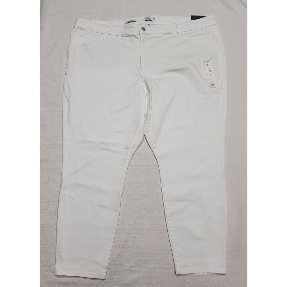 AVA & VIV Women's mid rise skinny fitted hip & thighs size 26 W50''x L41''